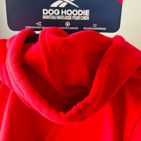 NWT Reebok Dog Hoodie – Fleece Dog Sweater with Leash Hole, Cold Winter Red - Picture 3 of 10